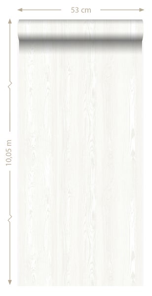Origin Wallcoverings Tapete Holzoptik Crême-Weiß - 53 cm x 10.05 m - 347522
