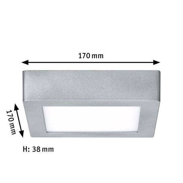 LED Panel Lunar eckig 170x170mm 11W 760lm 3000K Chrom matt