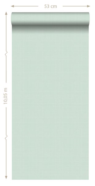 ESTAhome Tapete Leinen-Optik Mintgrün - 53 cm x 10.05 m - 139024