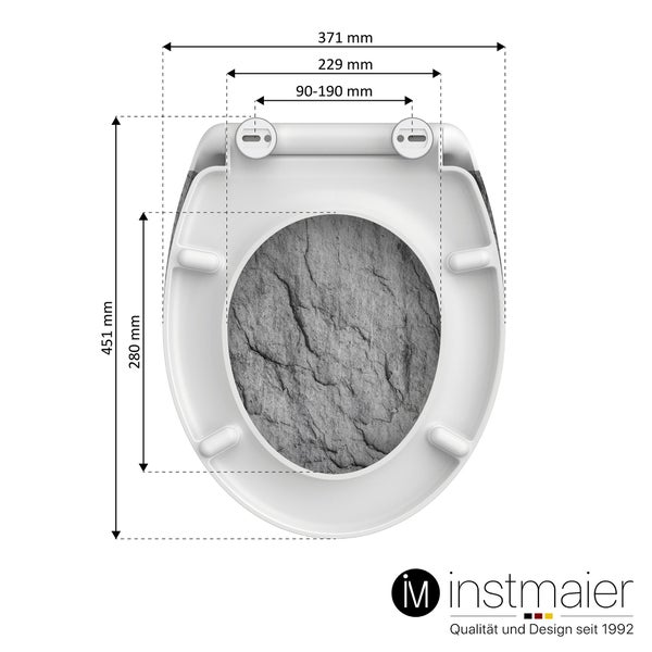 Wand-Tiefspülklosett mit Absenkautomatik und Duroplast-Oberfläche
