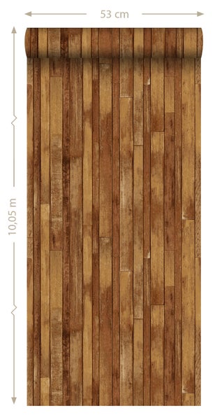 ESTAhome Tapete Holz-Optik Orangebraun - 53 cm x 10.05 m - 138811