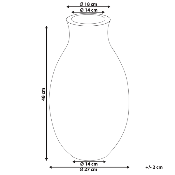 Dekovase STAGIRA Keramik 48 cm Blau