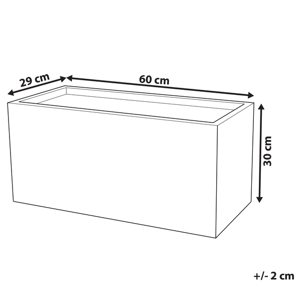 Blumenkübel MYRA Keramik 60 cm Grau