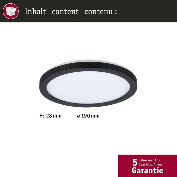 LED Panel Atria Shine Backlight rund 190mm 11,2W 850lm 4000K Schwarz