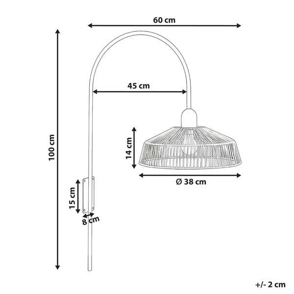 Abmessungen der Wandleuchte