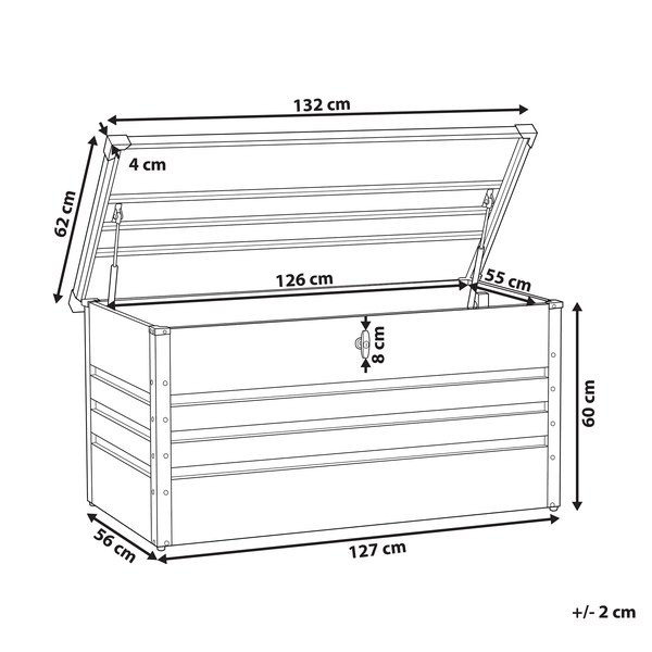 Aufbewahrungsbox CEBROSA Metall 132 cm 62 cm Blau