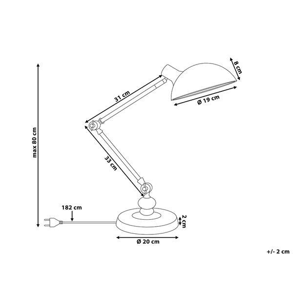 Schreibtischlampe MERAMEC verstellbar Metall Weiß