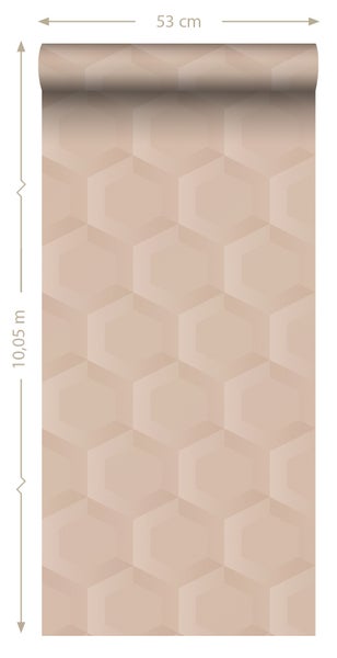 Origin Wallcoverings Tapete 3D Wabenmuster Hellrosa - 53 cm x 10.05 m - 348020