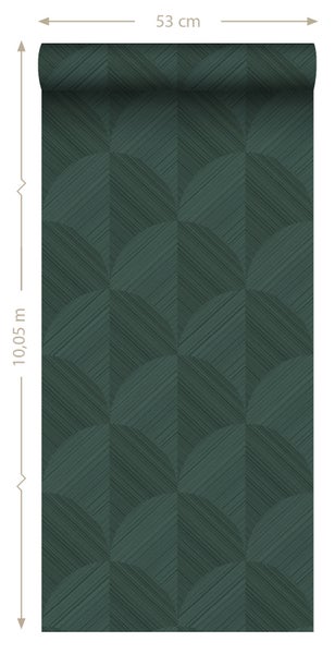 Origin Wallcoverings Tapete 3D Muster Dunkelgrün - 53 cm x 10.05 m - 347939