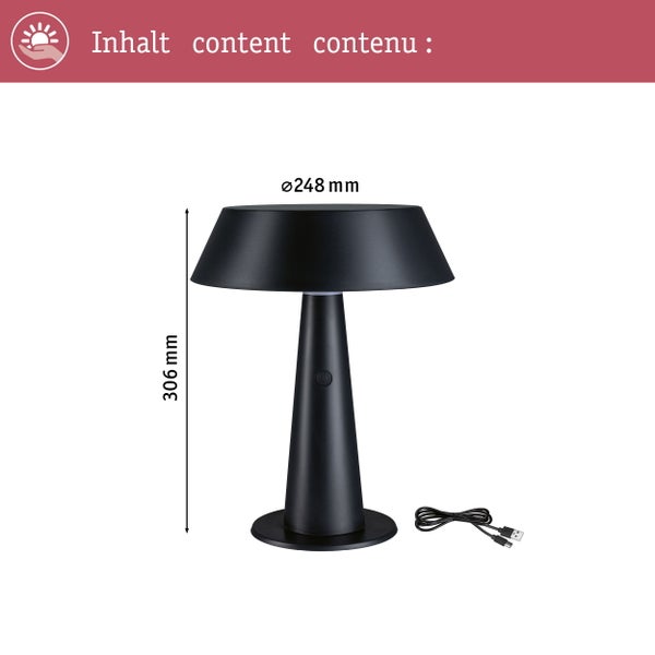 Solar LED Tischleuchte Soala 2700K 165lm 2,1W Anthrazit