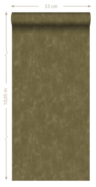 ESTAhome Tapete mit malerischem Effekt Khaki-Grün - 53 cm x 10.05 m - 148723