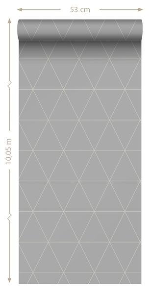 ESTAhome Tapete grafische Dreiecke Grau - 50 x 900 cm - 139813