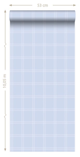 Origin Wallcoverings Tapete Karomuster Hellblau - 53 cm x 10.05 m - 346821
