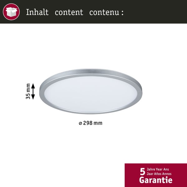 LED Panel Atria Shine IP44 rund 298mm 14,8W 2250lm 3000 - 6500K Chrom matt
