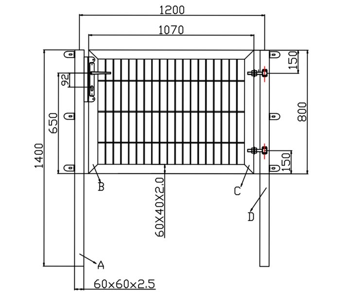 1-flügelige Industrietore Moosgrün 6/5/6 mm 1200 x 800 mm
