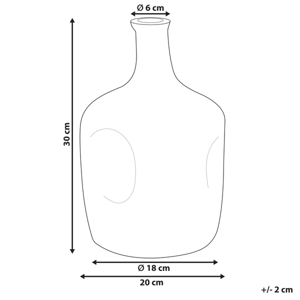 Blumenvase KERALA Glas 30 cm Olivgrün