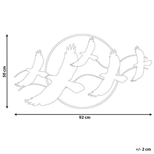 Wanddekoration mit fliegenden Vögeln, 92 x 50 cm