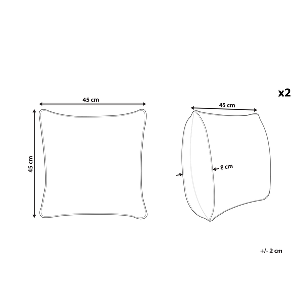 Dekokissen 2er Set MARSHMALLOW Samtstoff 45 x 45 cm Rot Grün Weihnachtsmotiv