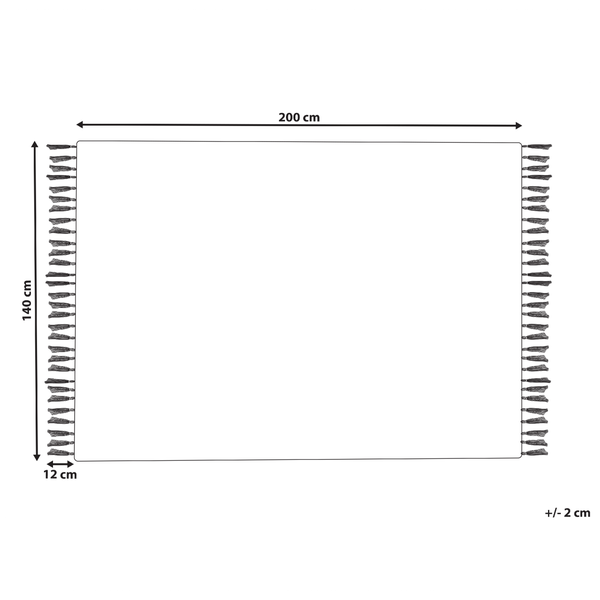 Outdoor Teppich cremeweiß / grau 140 x 200 cm Streifenmuster Kurzflor BADEMLI