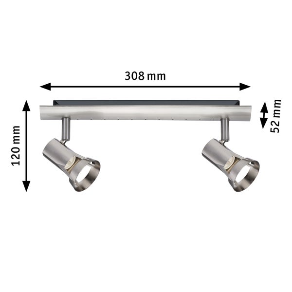 Spotlight Teja GU10 230V max. 2x10W dimmbar Nickel satiniert