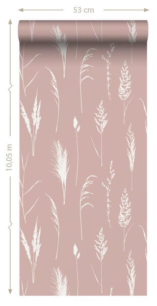 ESTAhome Tapete Pampasgras Altrosa - 50 x 900 cm - 139386