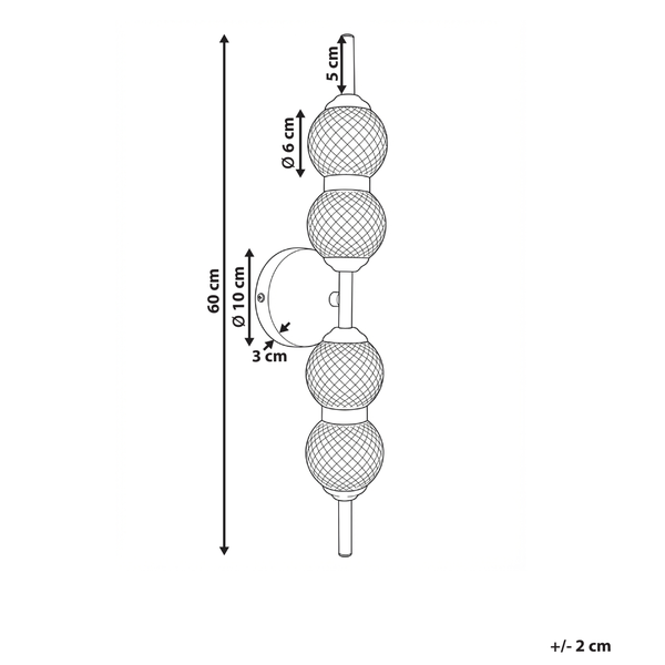 Abmessungen einer Wandleuchte