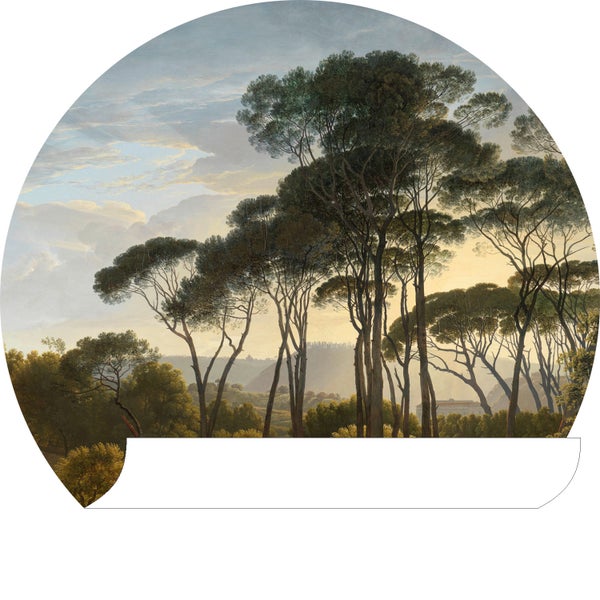 ESTAhome selbstklebende runde Tapete italienische Landschaft Dunkelgrün - Ø 70 cm - 158987