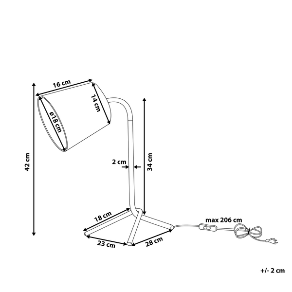 Schreibtischlampe MOOKI verstellbar Metall Schwarz