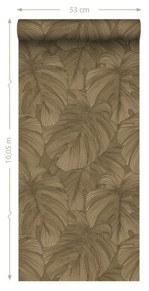 Origin Wallcoverings Tapete 3D Muster Blätter Braun - 50 x 900 cm - 347918