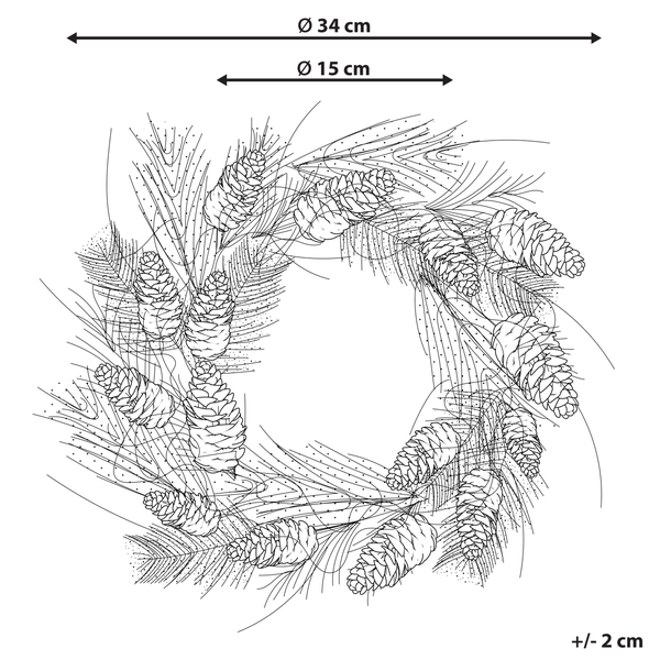 Dekokranz grün mit Zapfen ⌀ 34 cm ASTURIA