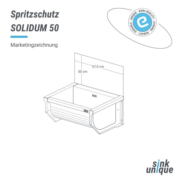 Solidum 50 Spritzschutz technische Zeichnung mit Maßangaben