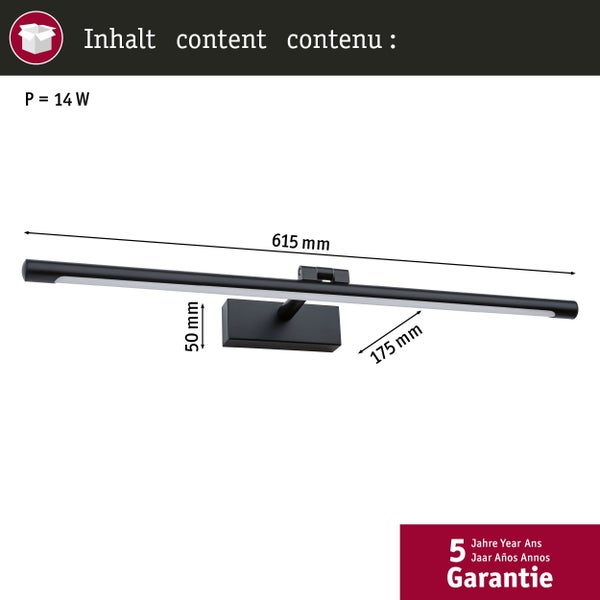 LED Bilderleuchte Mingo 3000K 810lm 230V 11W Schwarz