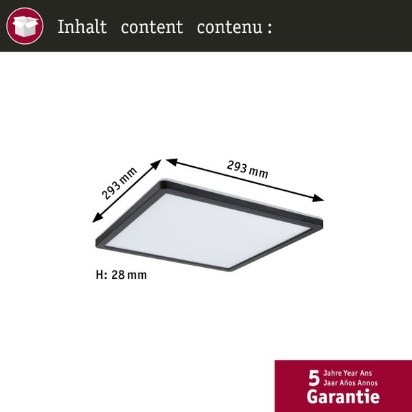 LED Panel Atria Shine Backlight rund 293mm 12W 1400lm RGBW Chrom matt dimmbar