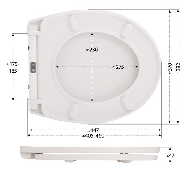 aquaSu® WC-Sitz mit Motiv Moin | Toilettendeckel mit Absenkautomatik | Belastbarkeit bis 300 kg | O-Form | Top-Fix | Take-Off | Kunststoffscharniere | Duroplast Toilettensitz | 407229