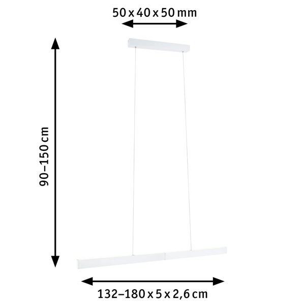 LED Pendelleuchte Smart Home Zigbee 3.0 Aptare 2700K dimmbar 1800lm / 1800lm 2x18W Weiß matt