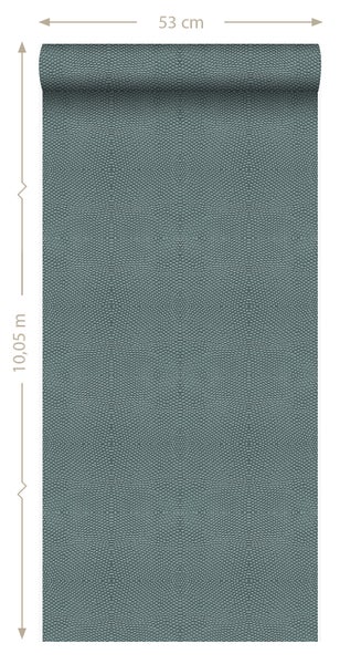 Origin Wallcoverings Tapete Tierhautmuster Petrolblau - 53 cm x 10.05 m - 347312