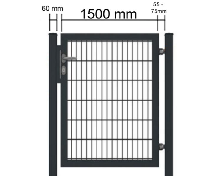Gartentor voll Rahmen Anthrazit 1500 x 1600 mm