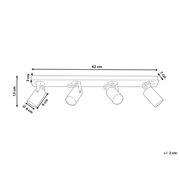 Strahler 4-flammig KLIP verstellbar Metall Weiß