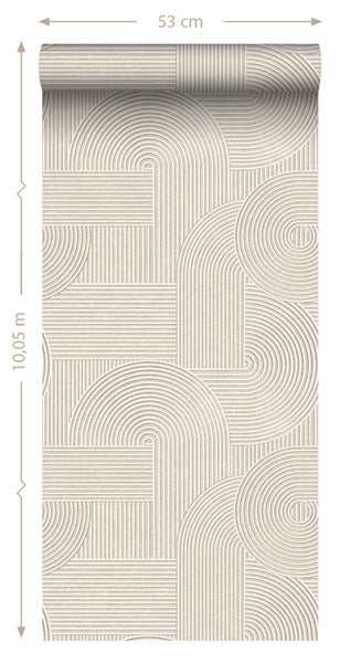 Origin Wallcoverings Tapete 3D-Muster Grau - 53 cm x 10.05 m - 348014