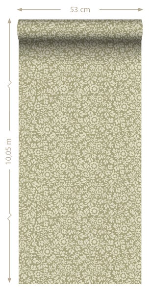 ESTAhome Tapete Blumen Grün - 50 x 900 cm - 131669