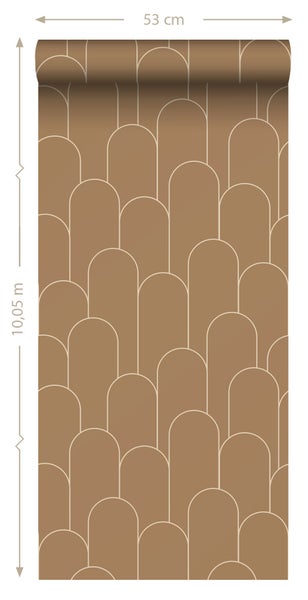 ESTAhome Tapete Art Decó Muster Terrakotta - 50 x 900 cm - 139654