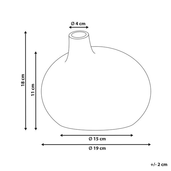 Dekovase KLANG Keramik 18 cm Grau