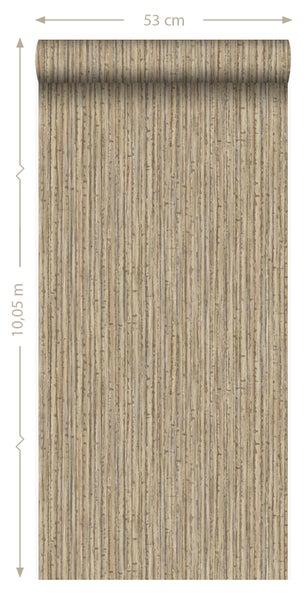 Origin Wallcoverings Tapete Bambusmuster Hellbraun - 53 cm x 10.05 m - 347401