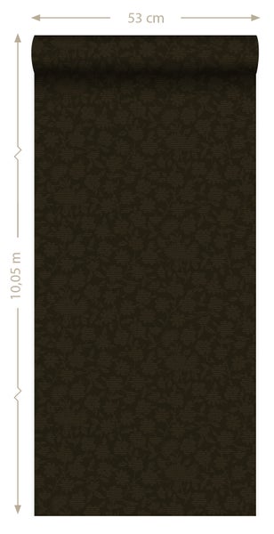 Origin Wallcoverings Tapete Blumen Schwarz - 53 cm x 10.05 m - 345440