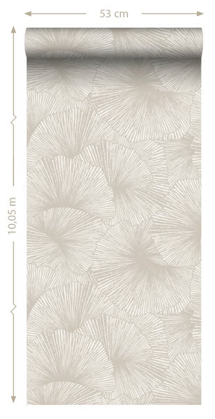 Origin Wallcoverings Tapete 3D Muster Blätter Grau - 53 cm x 10.05 m - 348005