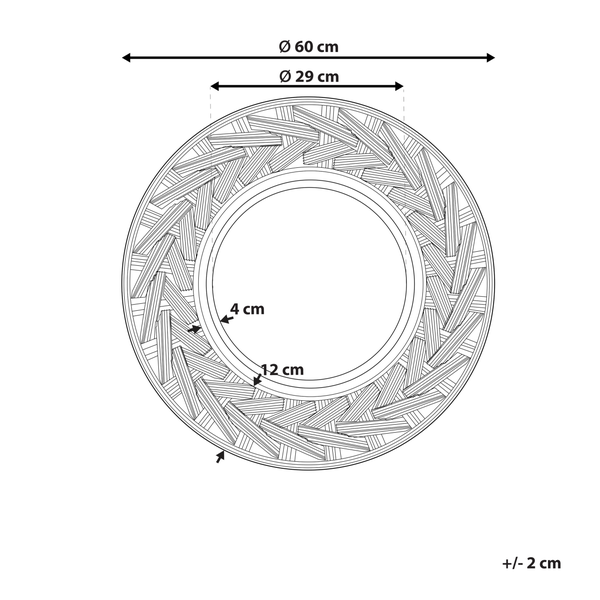 Rechteckiger Wandspiegel mit lederartigem Rahmen und dekorativen Ziernieten