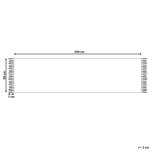 Kelim Teppich Baumwolle mehrfarbig 80 x 300 cm geometrisches Muster Kurzflor TARONIK