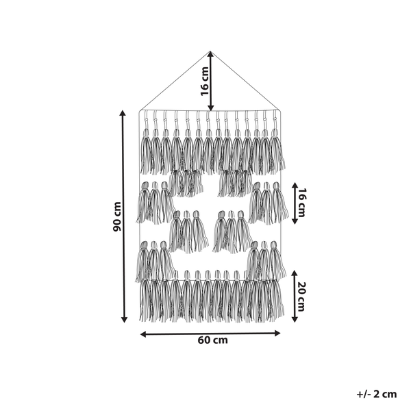 Wandbehang JIWA Baumwolle 106 cm Grau