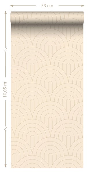 ESTAhome Tapete Art Decó Muster Beige - 50 x 900 cm - 139777
