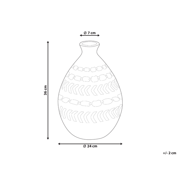 Dekovase KUMU Keramik 36 cm Braun
